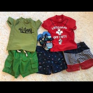 Toddler boy swim suit and rash guard